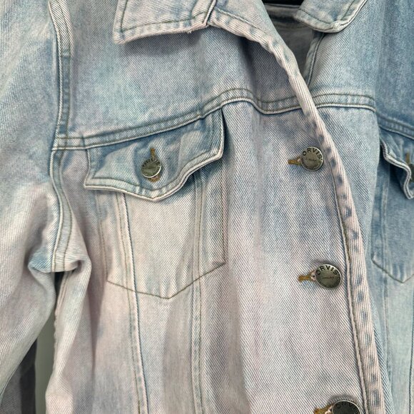Orvis Denim Jean Jacket Pink and Blue size 18 100% Cotton - Picture 5 of 6